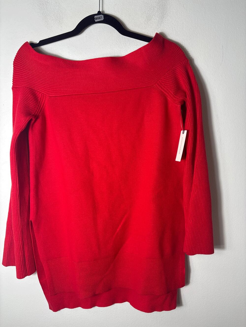 NWT Anthropologie Red Off The Shoulder Sweater Sz XS
